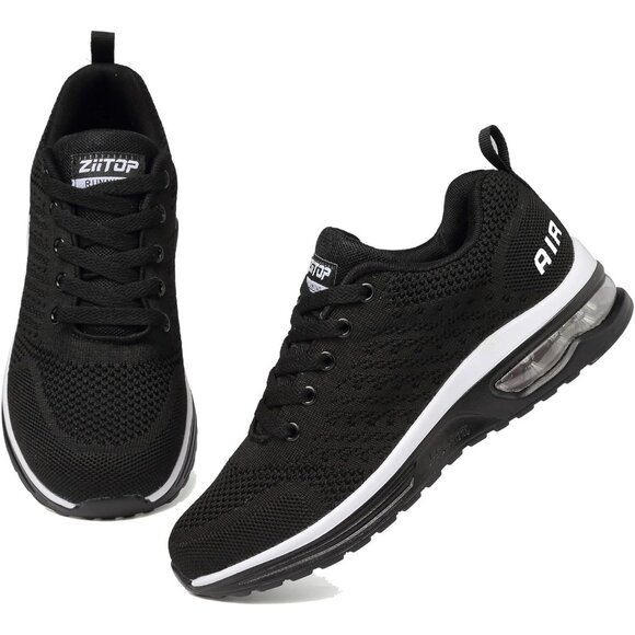 Ziitop Black Ladies Non Slip Lightweight Fashion Sneakers Breathable Sport Shoes - Picture 1 of 7